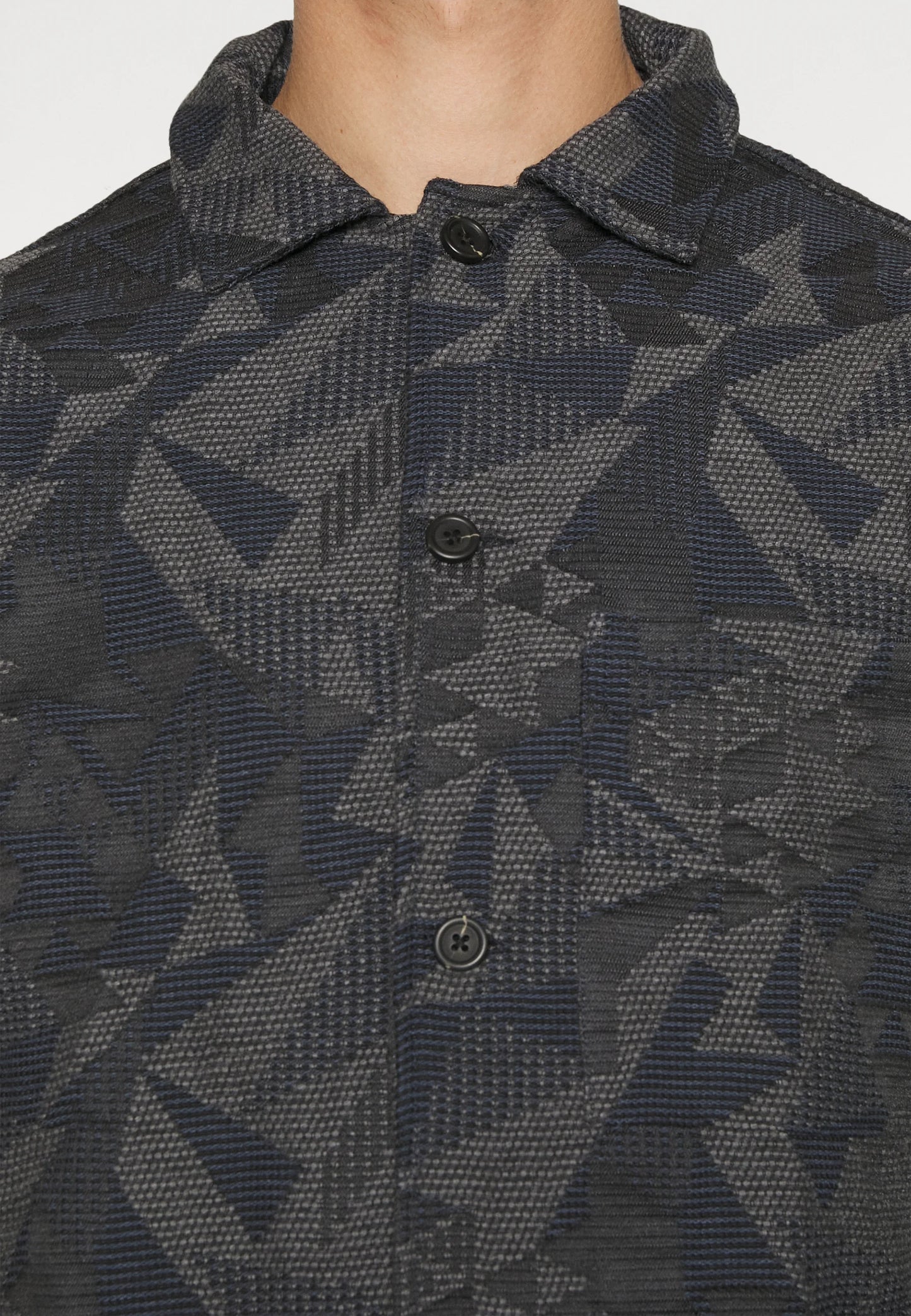 Selected Homme Graphic Grey and Blue Textured Jacket