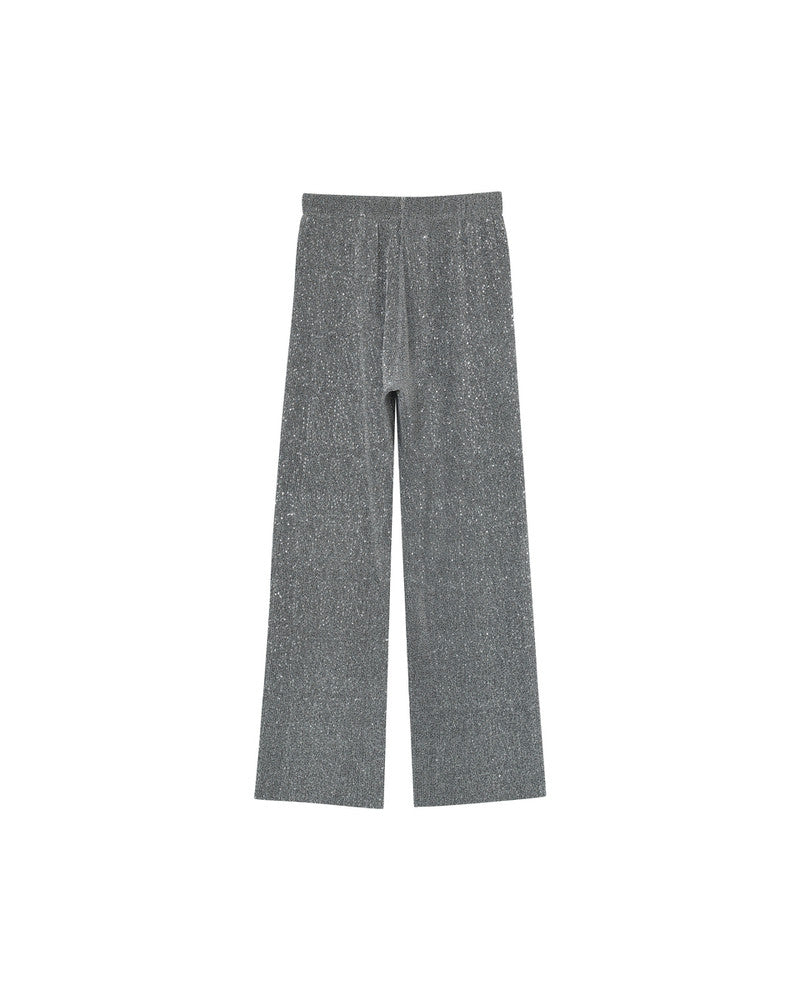 Grace & Mila LOCA Straight Leg Pleated Lurex Trousers