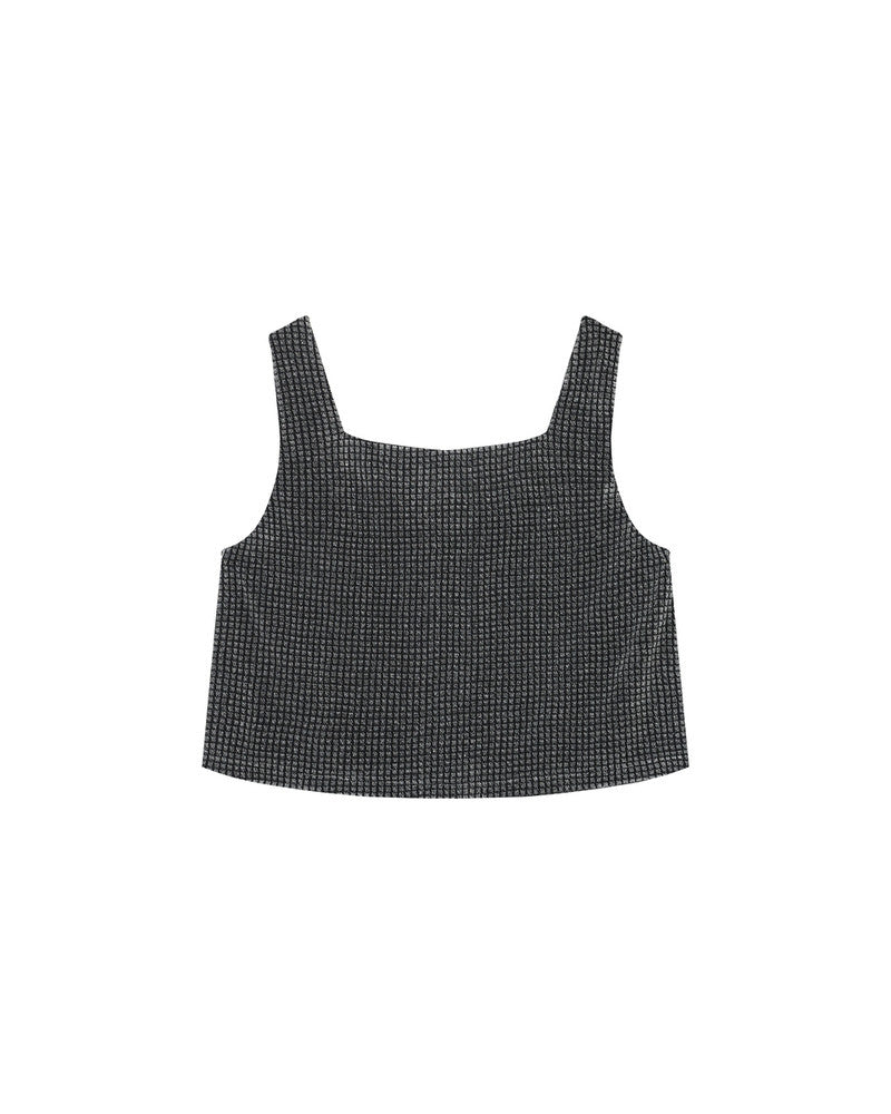 Grace & Milla LITCHI Woven Glitter Cropped Top
