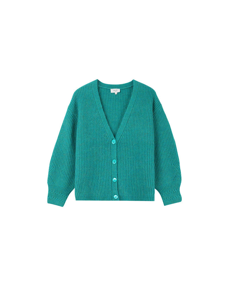 Grace & Milla Lamia Green V Neck Cardigan
