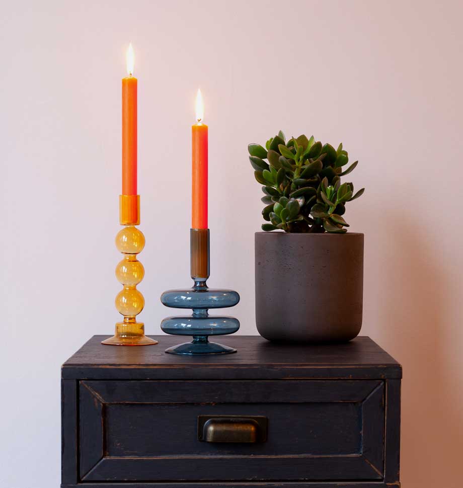 Orange 8 Inch Dinner Candle