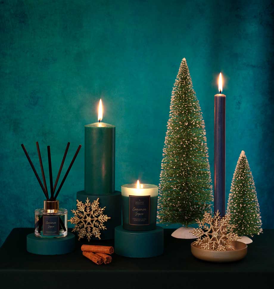 Mid-blue 8 Inch Dinner Candle