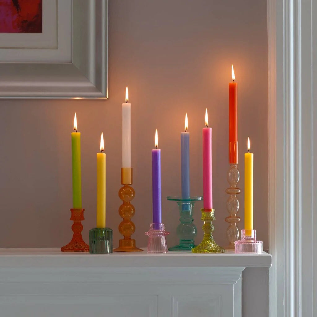 Orange 8 Inch Dinner Candle