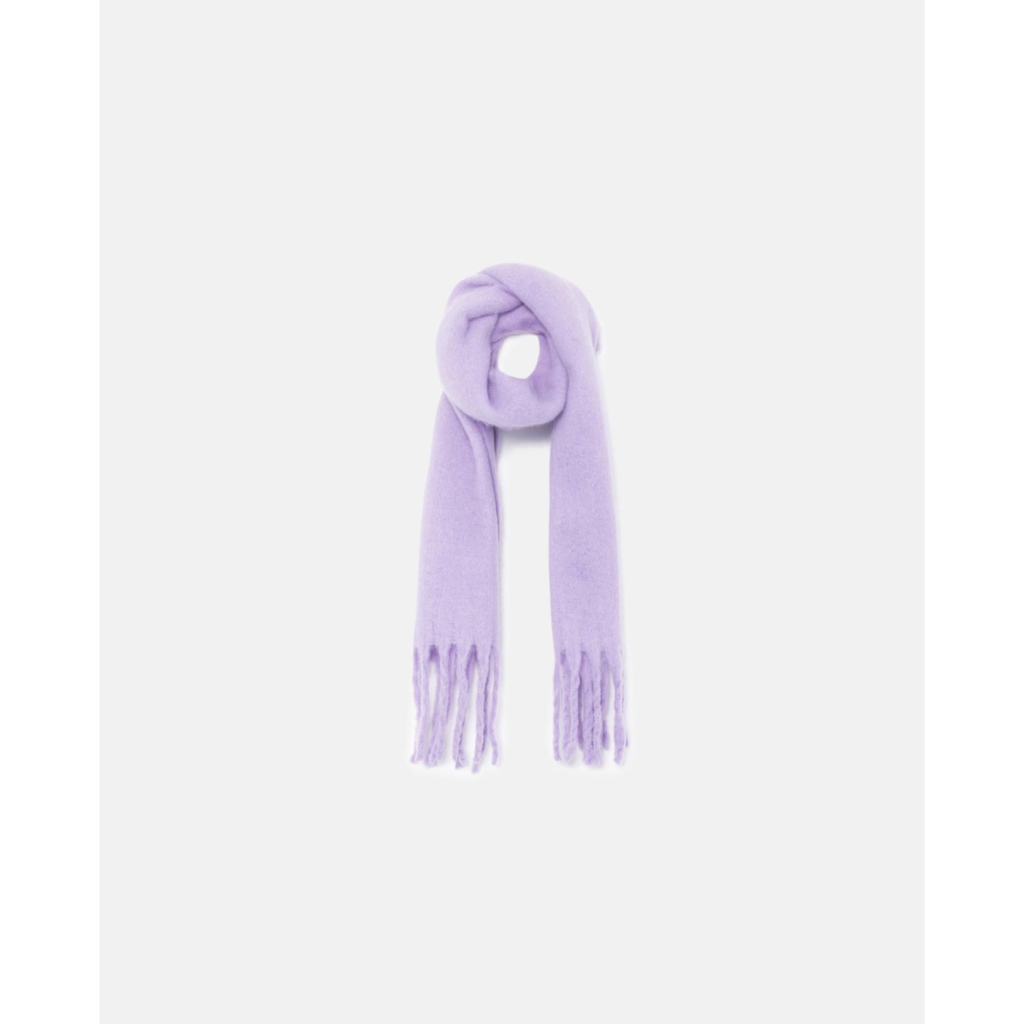 Compania Fantastica - Lilac knitted scarf with fringes