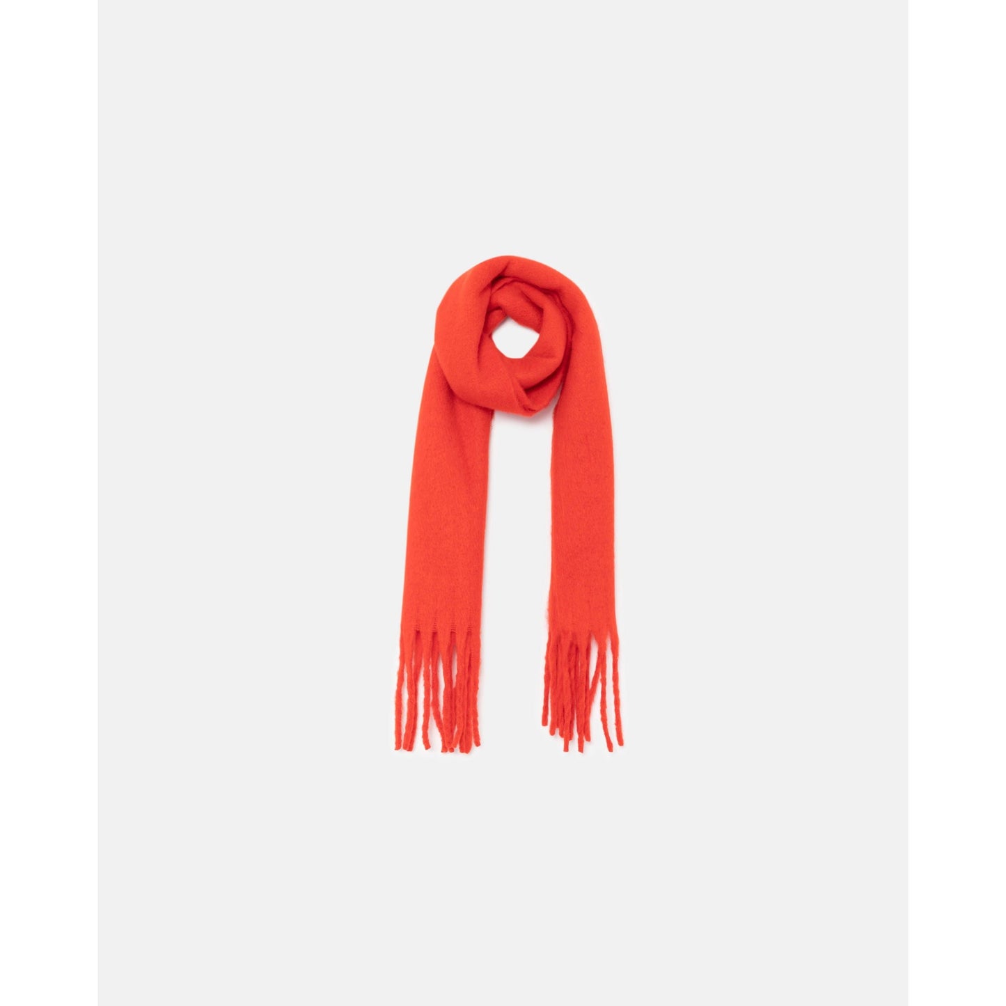 Compania Fantastica - Red knitted scarf with fringes