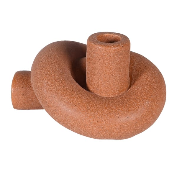 Burnt Orange Knot Candlestick Holder