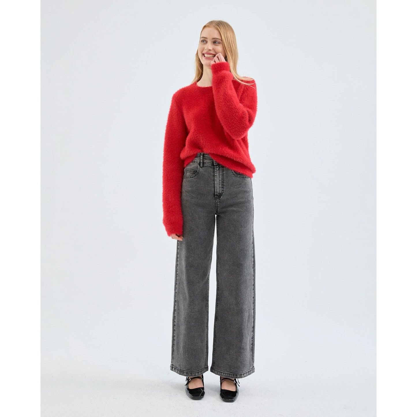 Compania Fantastica - Black high-waisted flare jeans