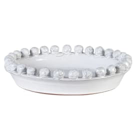 Large Distressed Ceramic White Bowl