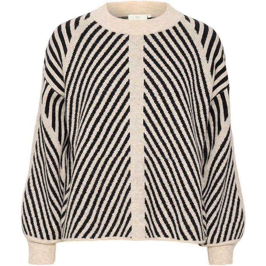 Kaffe - KAvera Knit Pullover in Beige melange/ Black