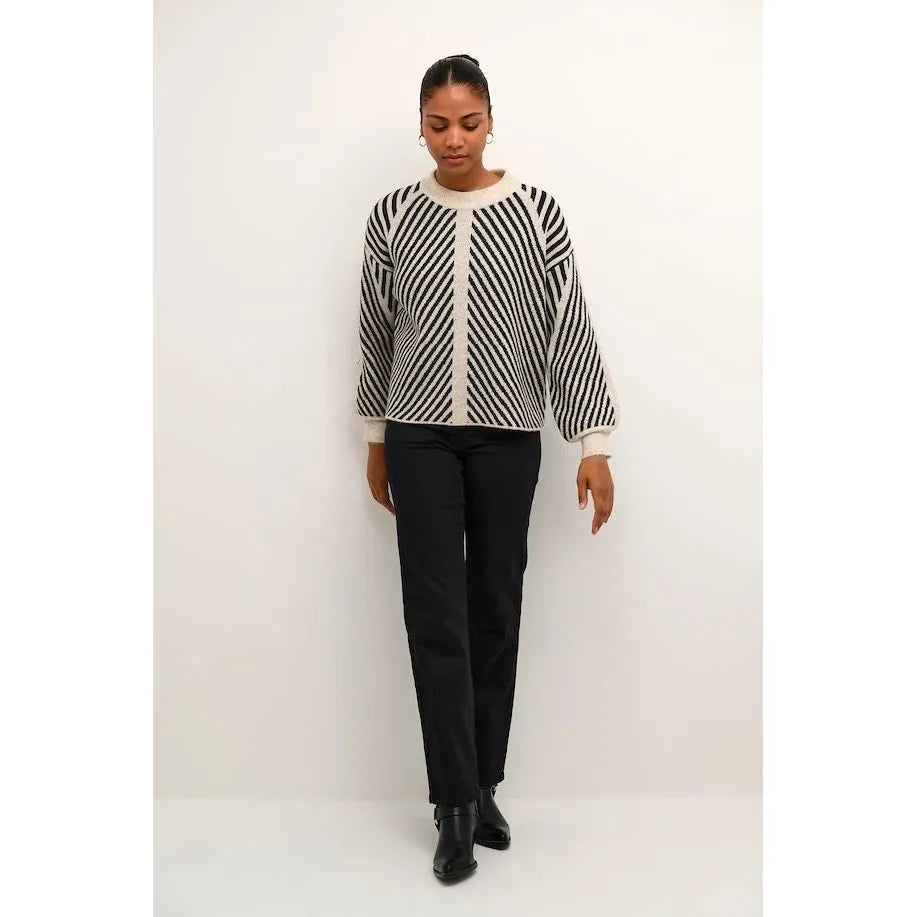 Kaffe - KAvera Knit Pullover in Beige melange/ Black