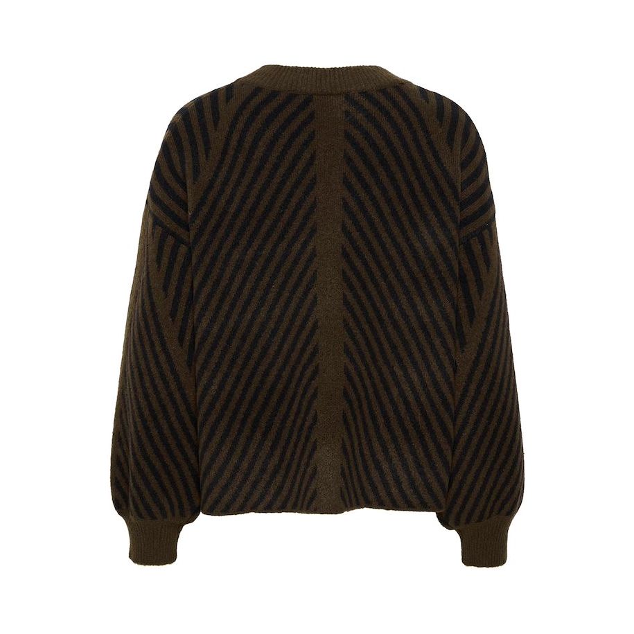 Kaffe - KAvera Knit Pullover in Java/ Black stripe