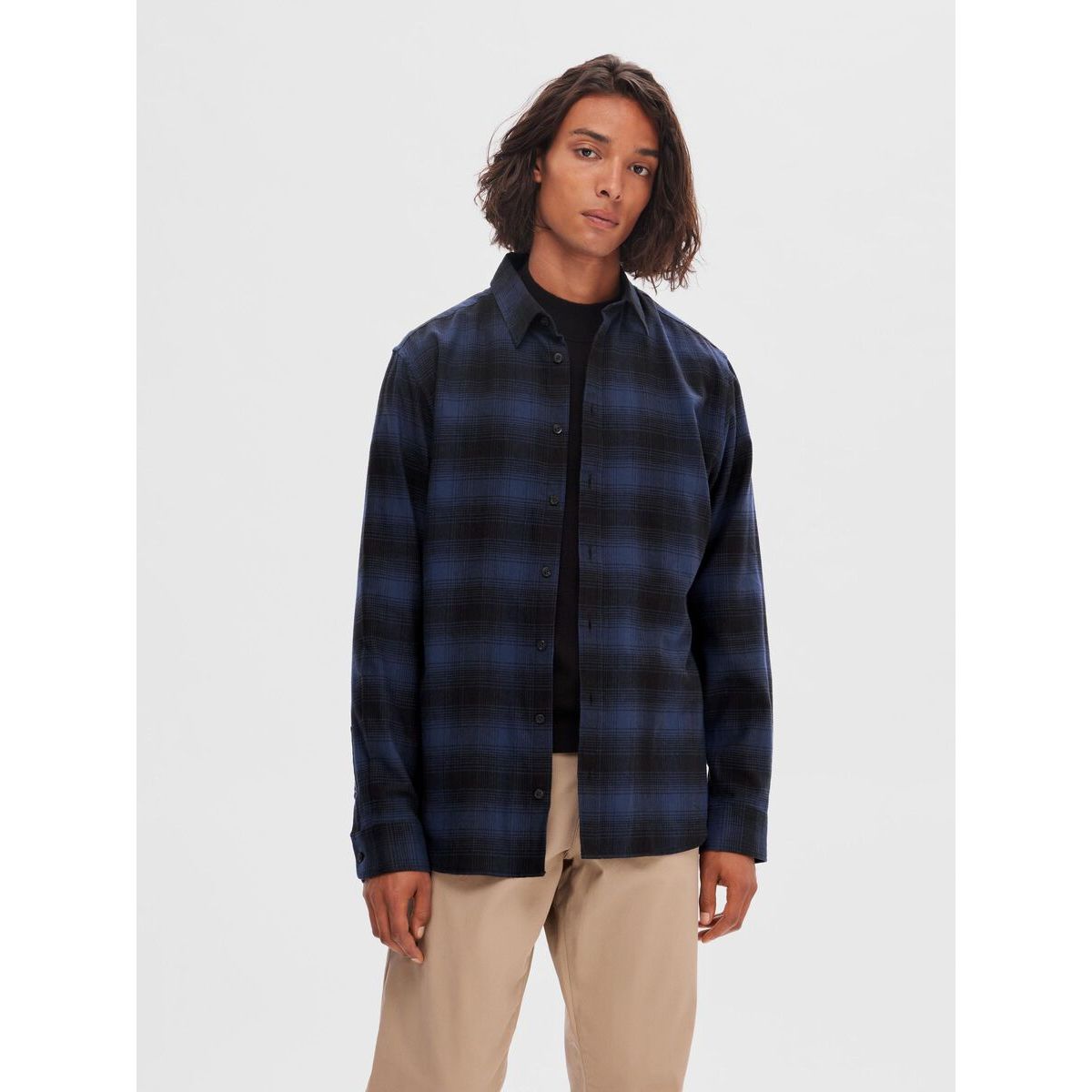 Selected Homme - Flannel Shirt - Sky Captain/ Faded