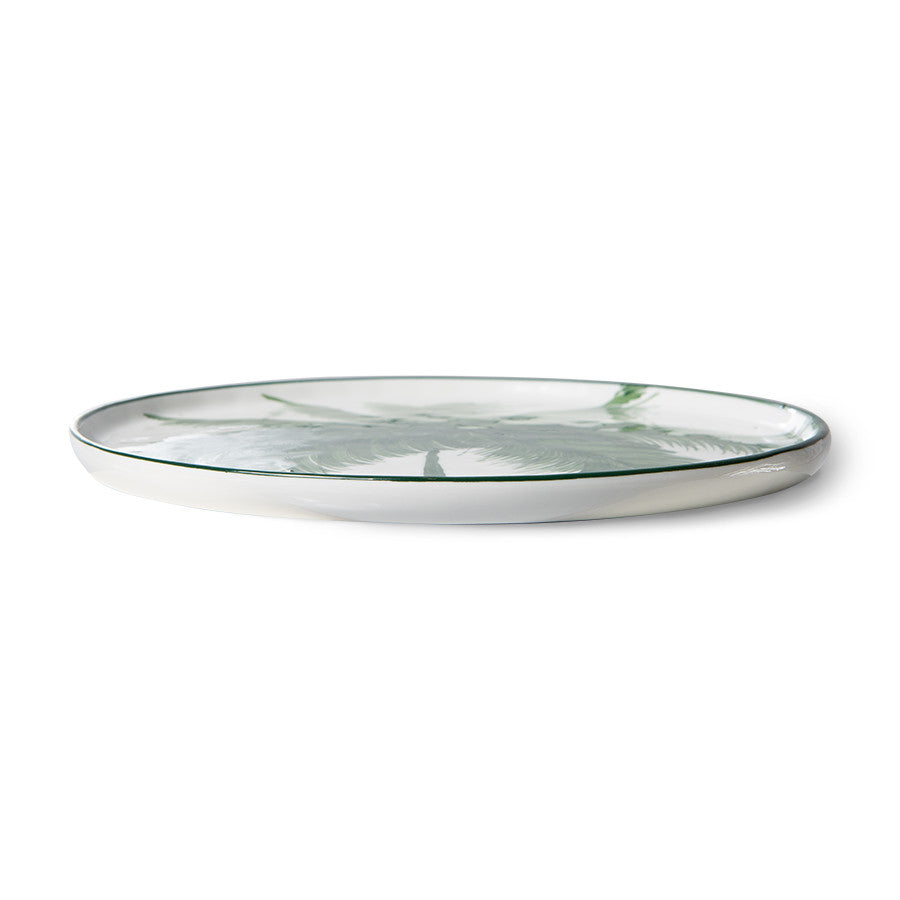 HK LIVING PORCELAIN SIDE PLATE PALMS, GREEN