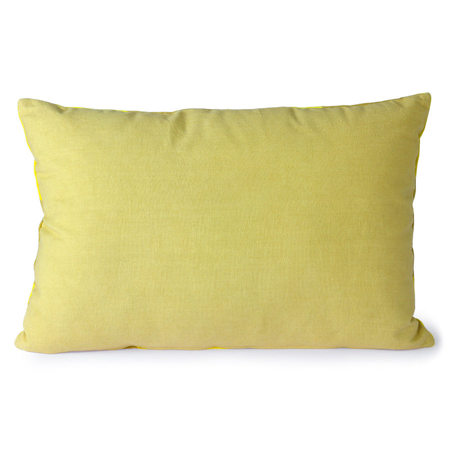 Hkliving Yellow velvet striped cushion