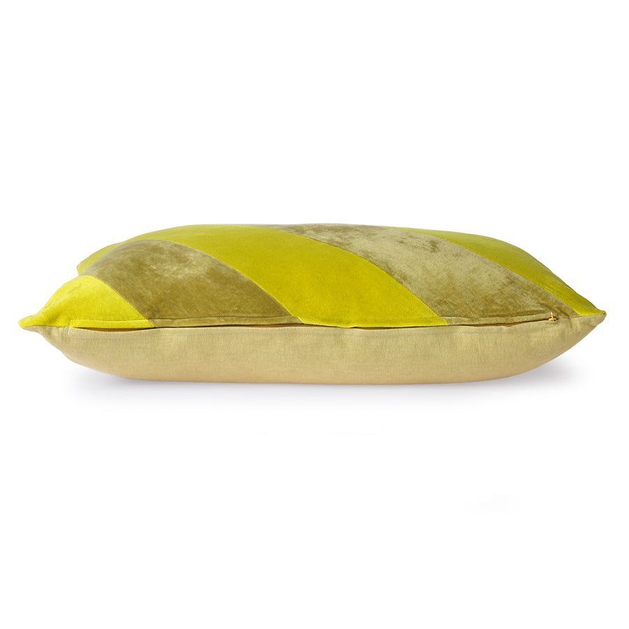 Hkliving Yellow velvet striped cushion