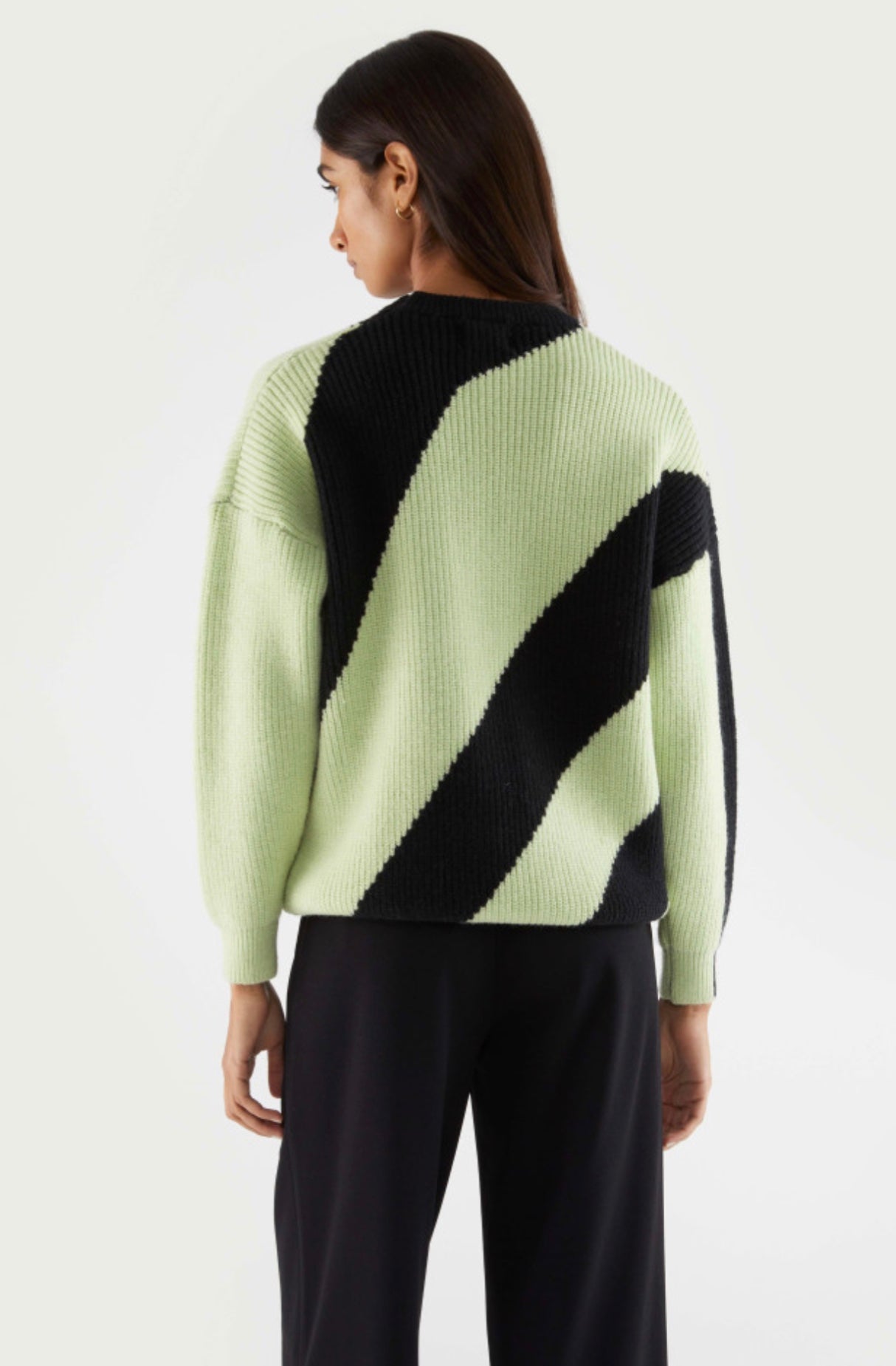 Compania Fantastica - Green two-tone knit sweater