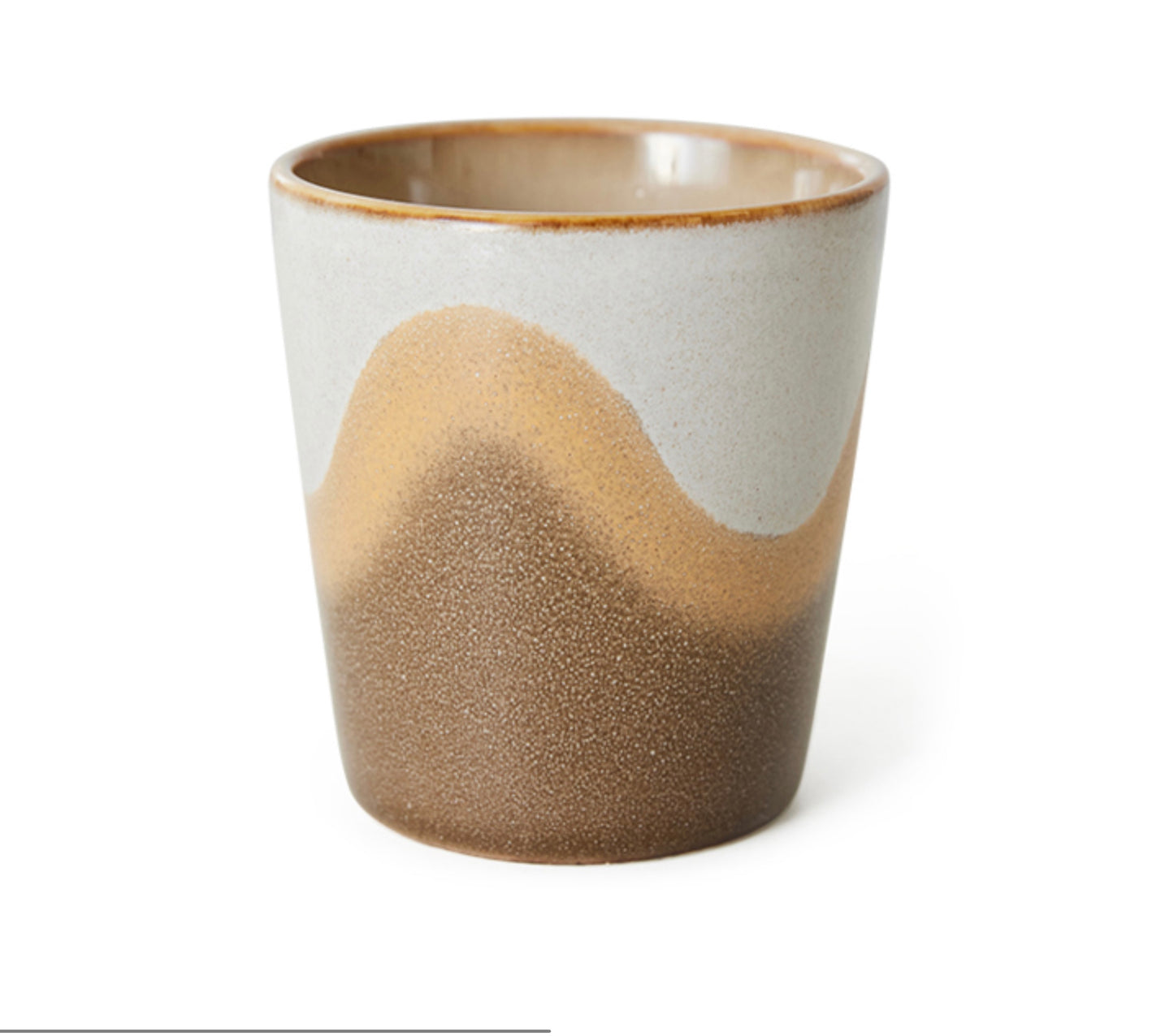 Hk living - 70s ceramics coffee mug - brown waves