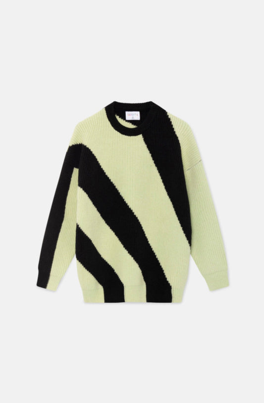 Compania Fantastica - Green two-tone knit sweater