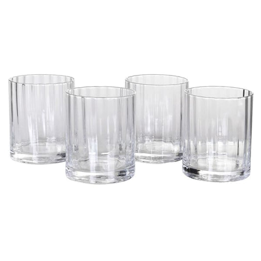 Set of 4 Ribbed Whisky Glasses