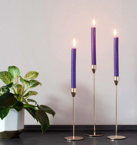 Purple 8 Inch Dinner Candle