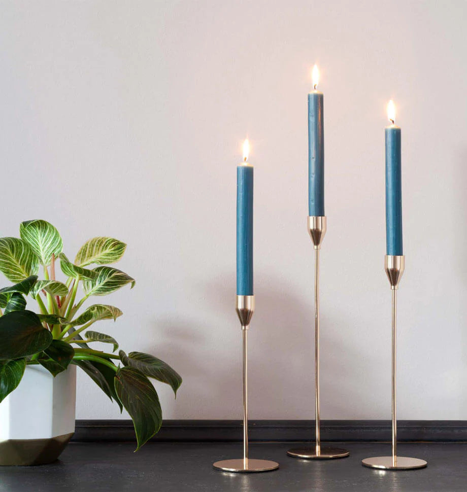 Mid-blue 8 Inch Dinner Candle