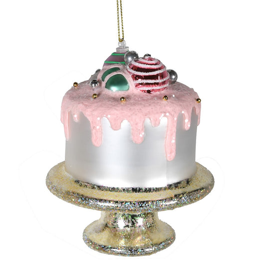 Pink Dripping Frosting Cake Christmas Bauble/ Decoration