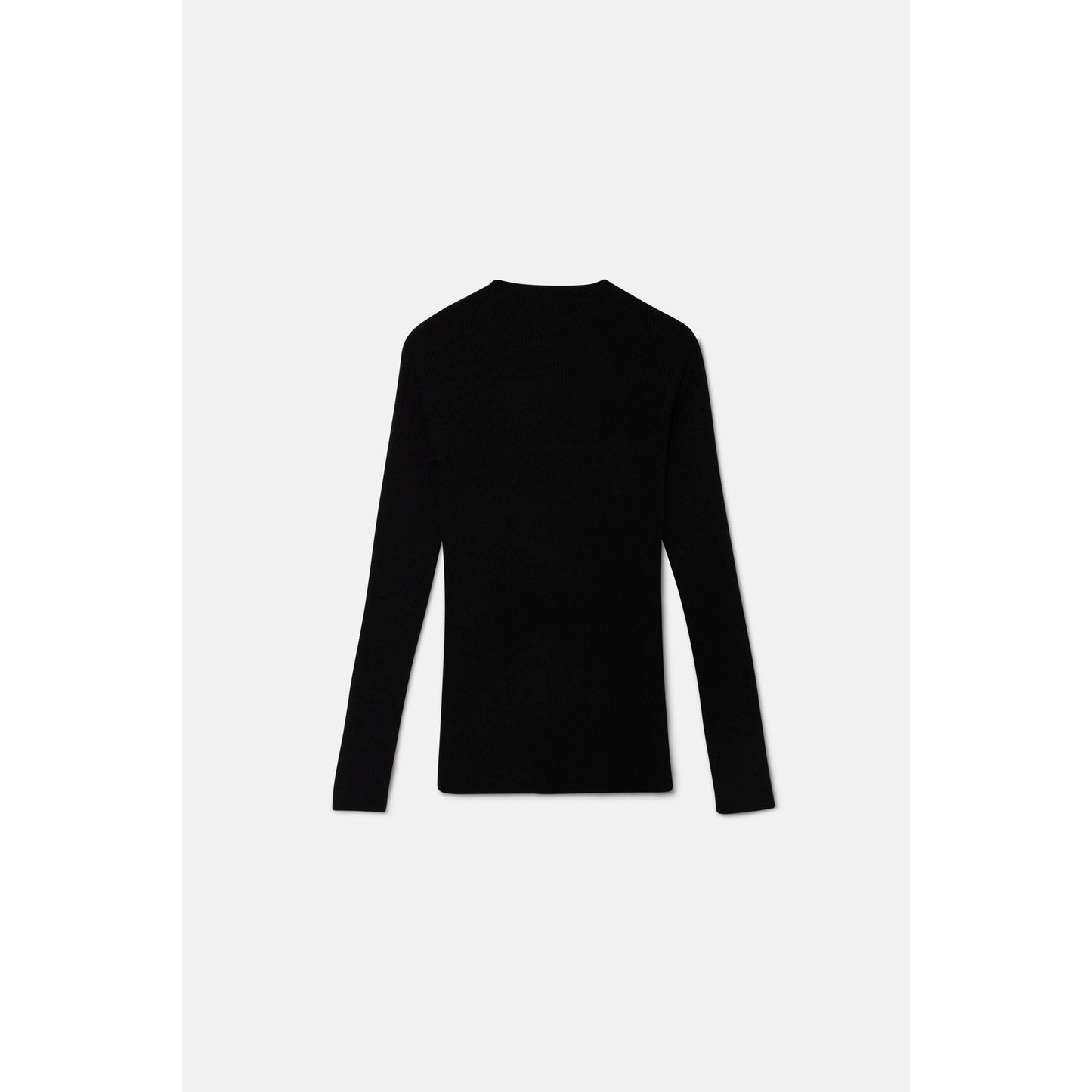 Compania Fantastica - Black ribbed knit sweater with perkins collar