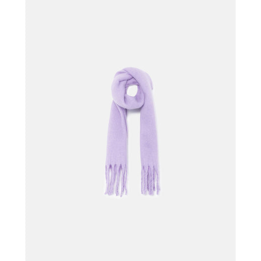 Compania Fantastica - Lilac knitted scarf with fringes