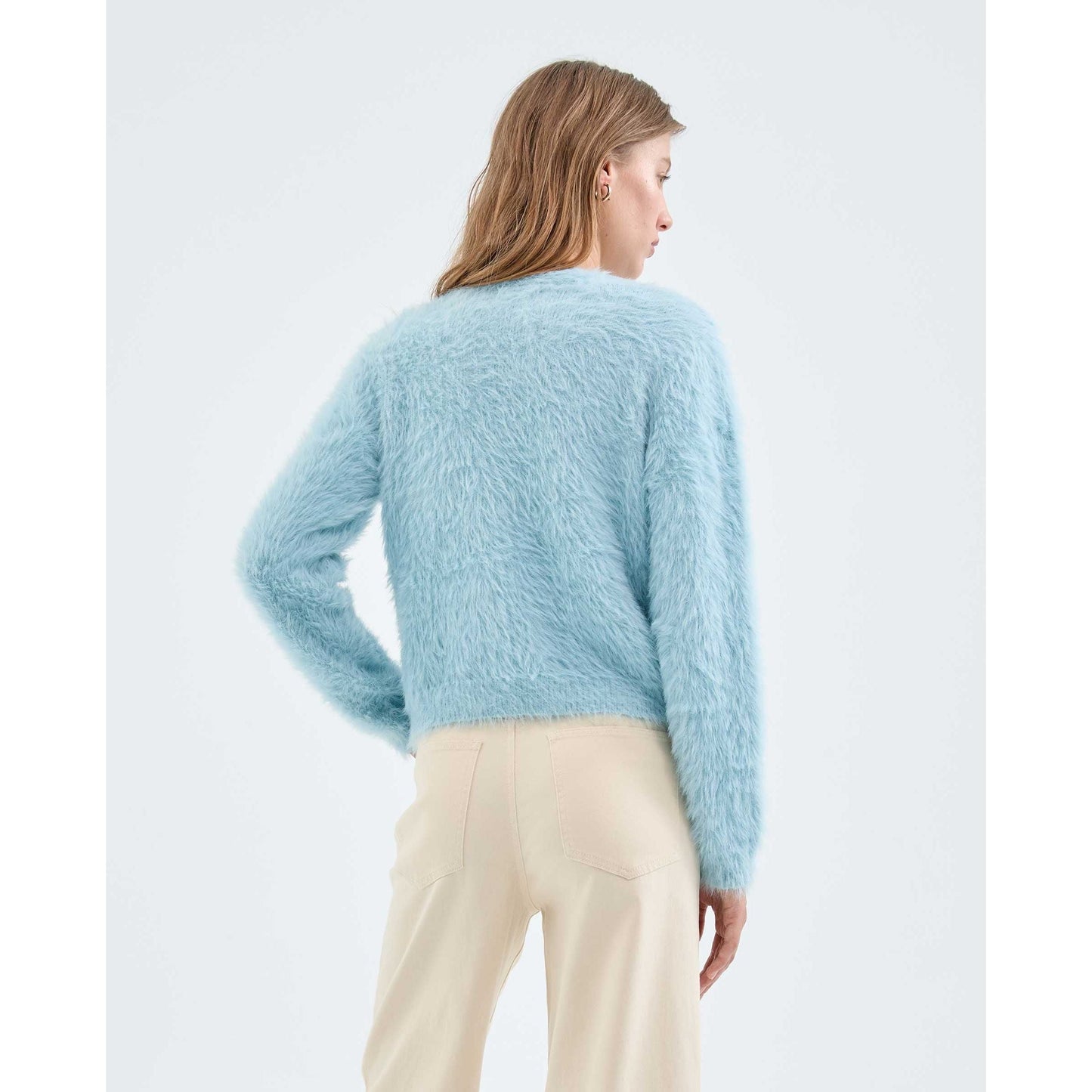 Compania Fantastica - Blue textured knit Cardigan
