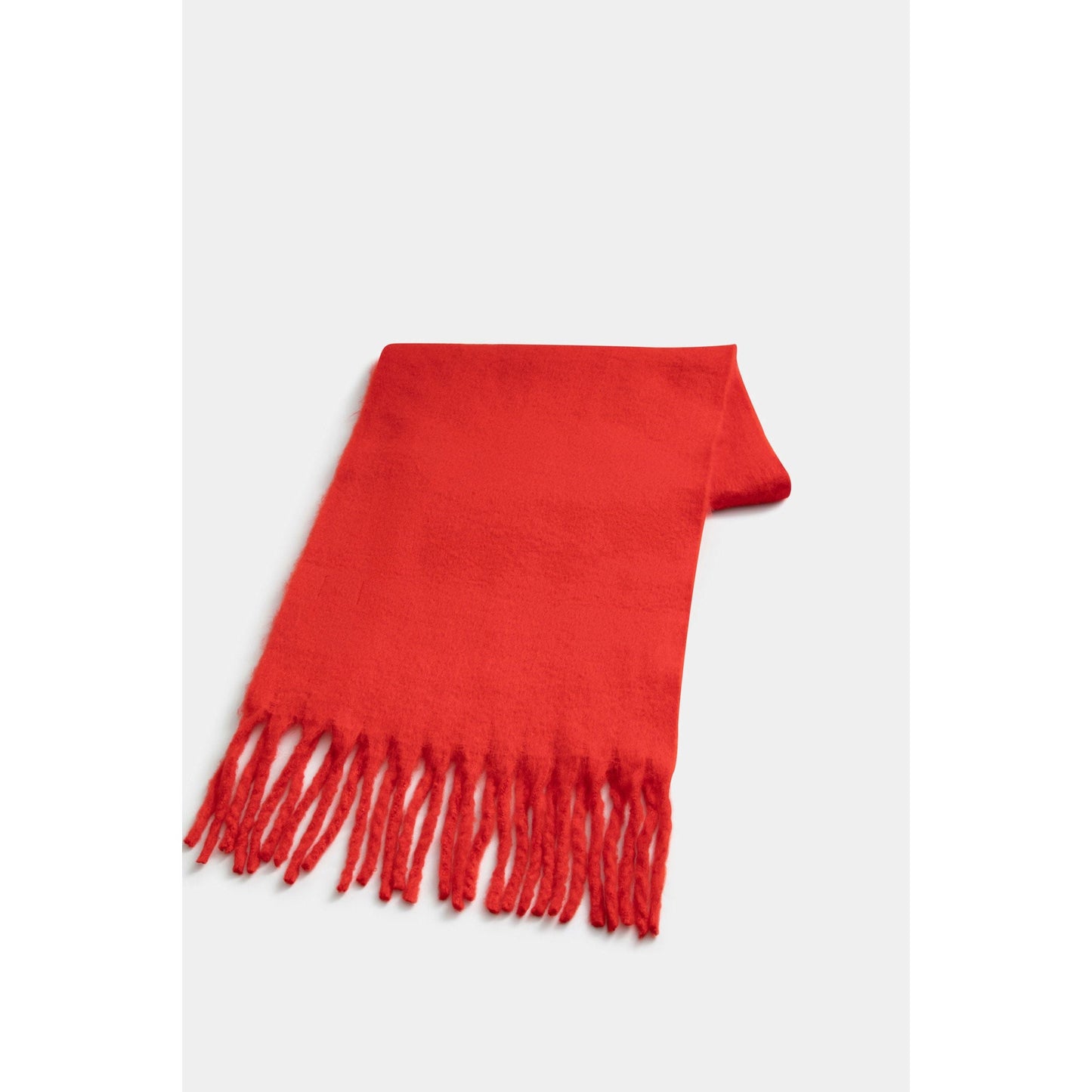 Compania Fantastica - Red knitted scarf with fringes