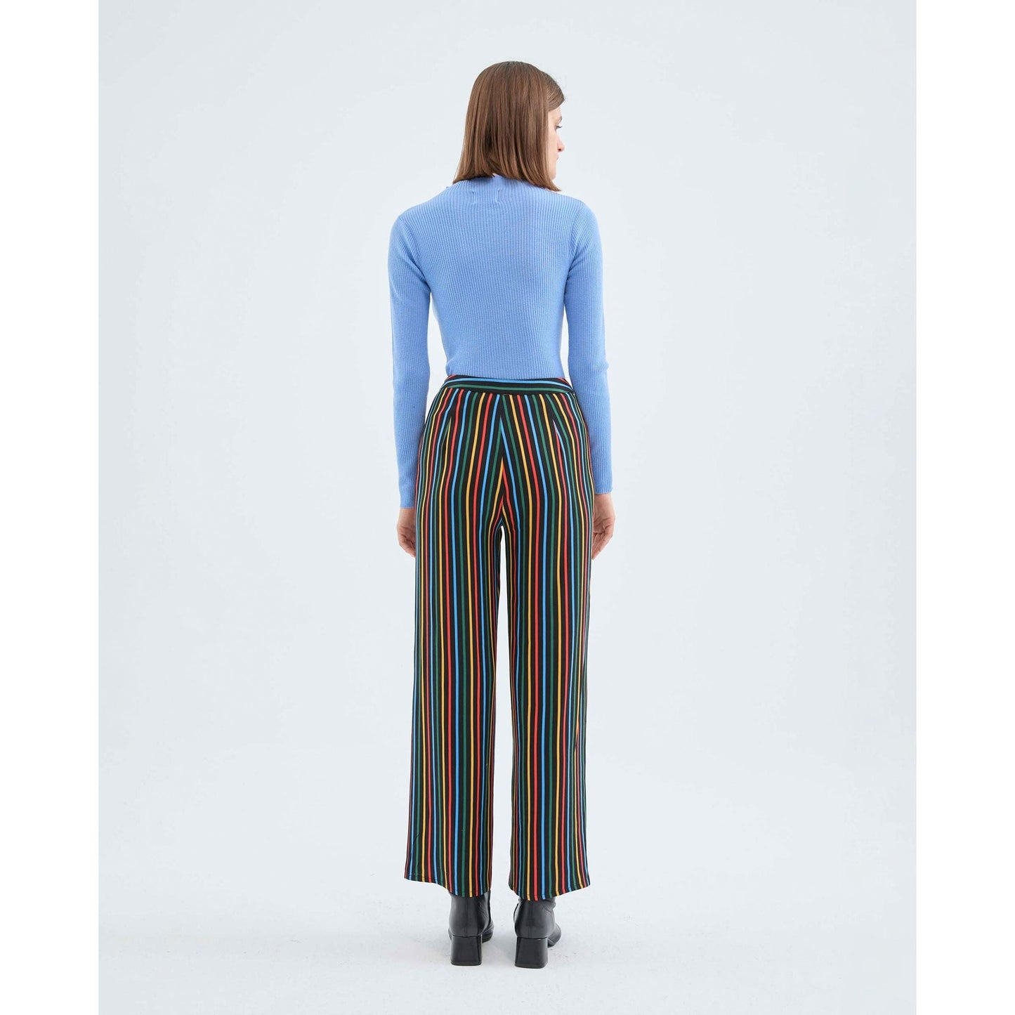 Compania Fantastica - Straight long trousers with multicolor stripe print