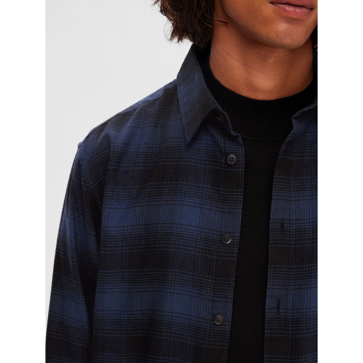 Selected Homme - Flannel Shirt - Sky Captain/ Faded