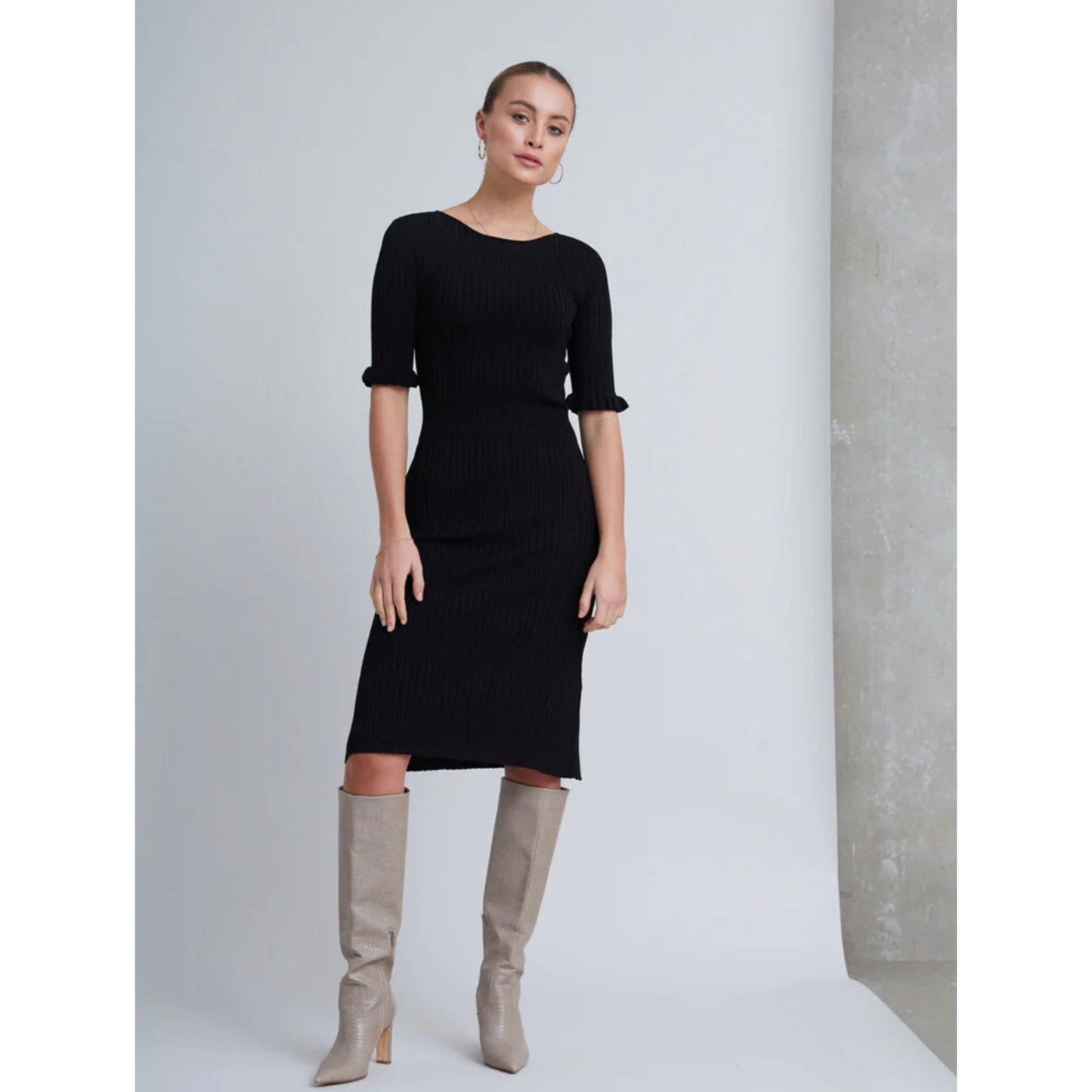 Bruuns Bazaar - Rivers llene knit dress - Black