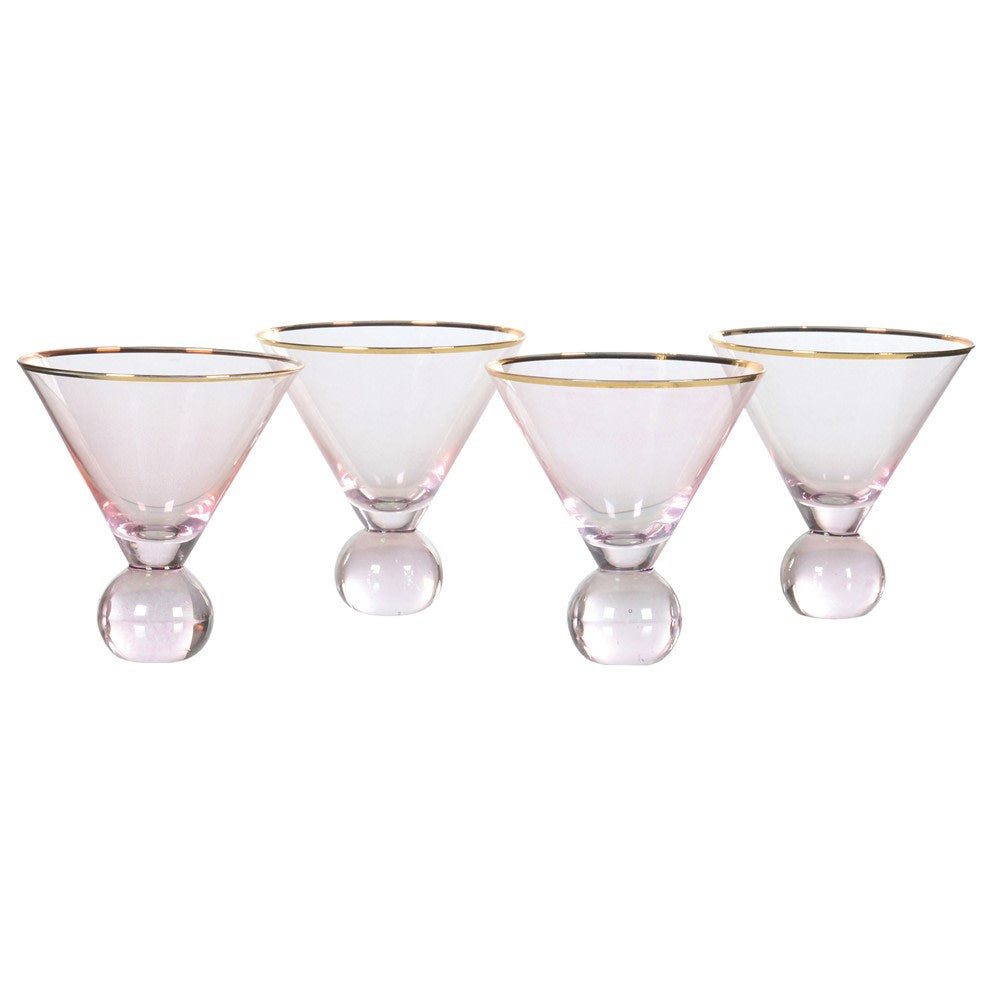 Gold rimmed pink martini glass