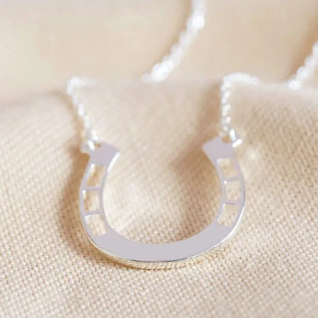 Lisa Angel Silver Horseshoe Necklace