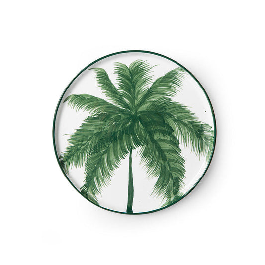 HK LIVING PORCELAIN SIDE PLATE PALMS, GREEN