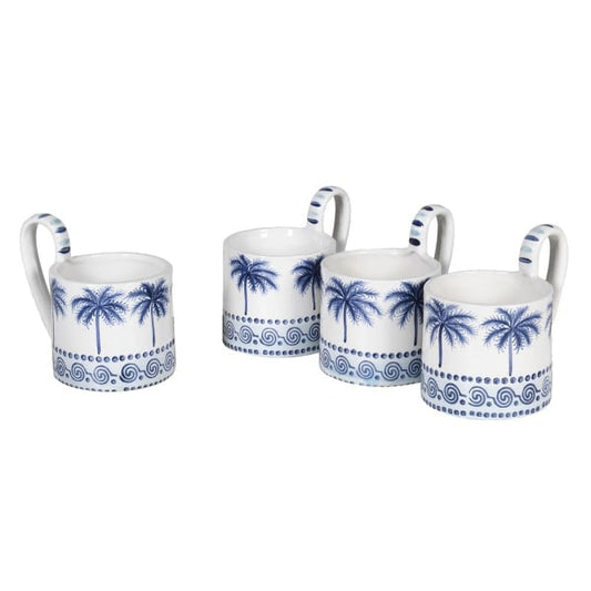 Blue & White Palm Tree Mug