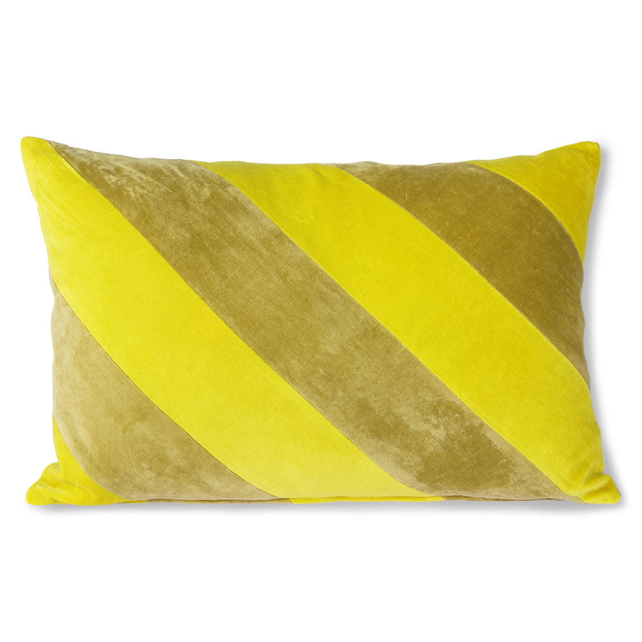Hkliving Yellow velvet striped cushion